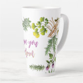 Aimez-vous 2 Personnalisé Latte Mug Herbal Border (Angle droit)