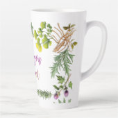 Aimez-vous 2 Personnalisé Latte Mug Herbal Border (Droite)