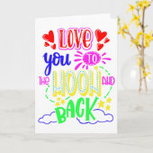 Aimez-vous à la lune et la carte arrière (Fleur jaune)