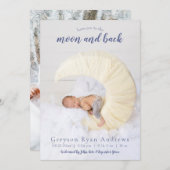 Aimez-vous à la Lune et le Faire-part de bébé arri (Devant / Derrière)