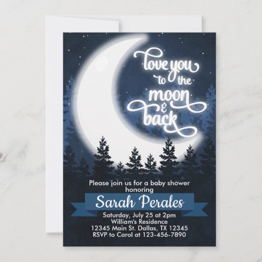 Aimez-vous à la Lune et retour Invitation de l'inv (Devant)