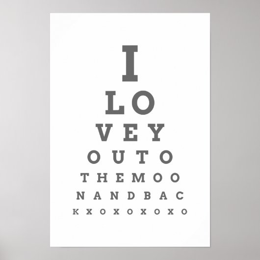 Aimez-vous à la lune poster d'un graphique (Devant)