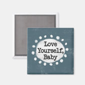 Aimez-vous bébé - Gris Refrigerator Magnet (Recto/Verso)