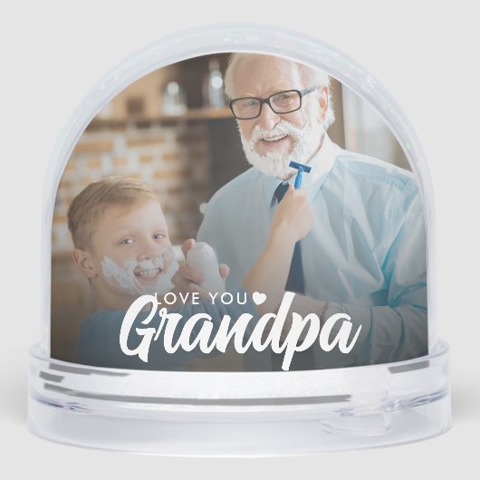 Aimez-vous Grand-père Moderne Élégant Script 2 Pho (Arrière)