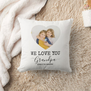 Aimez-vous grand-père Photo du coeur Coussin per