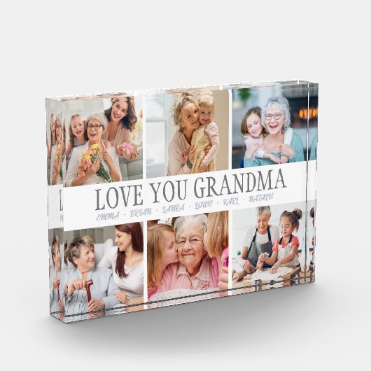 AIMEZ-VOUS GRANDMA Nom personnalisé Bloc photo (Gauche)