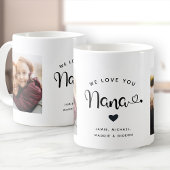 Aimez-vous Nana Hearts Custom Two Photo Coffee Mug