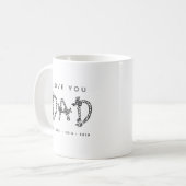 Aimez-vous papa Monogramme minimaliste Mug (Devant gauche)
