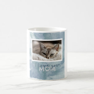 Aimez-vous tasse bleu-vert faite sur commande de