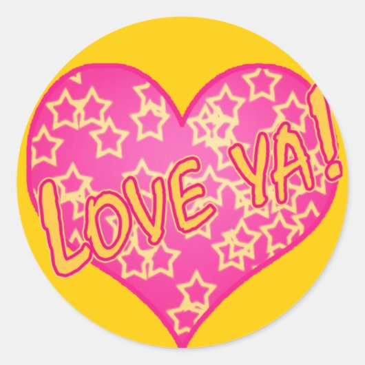 Aimez Ya ! Sticker de coeur brillant (Devant)