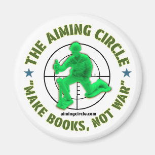 Aiming Circle - "Maak boeken, geen oorlog" magneet