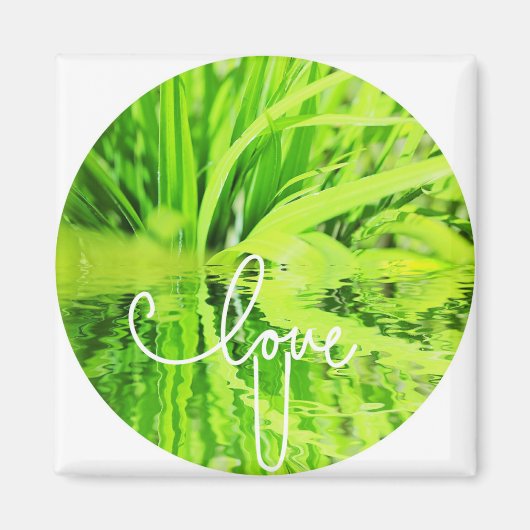 Aimons-nous U tellement Magnet d'Herbe Verte Heure (Devant)