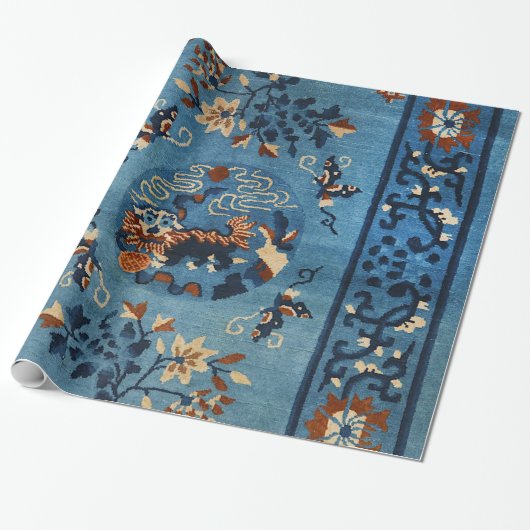 Aincent Chinese Deep Royal Blue Cadeaupapier (Uitgerold)