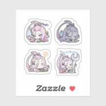 Aino Genshin Impact 4 stickers op één vel