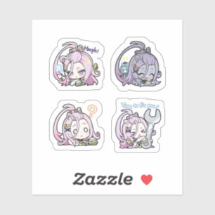 Aino Genshin Impact 4 stickers op één vel
