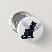 aint no angel cat badge ronde button 3,2 cm (Voorkant /achterkant)