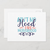 Aint No Hood als Moederschap Briefkaart (Voorkant / Achterkant)