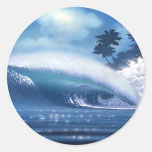 AIN'T TELLIN Surf Kunst van Steven Power Ronde Sticker