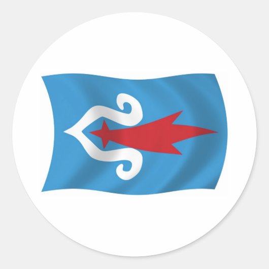Ainu-mensen Vlag Sticker (Voorkant)