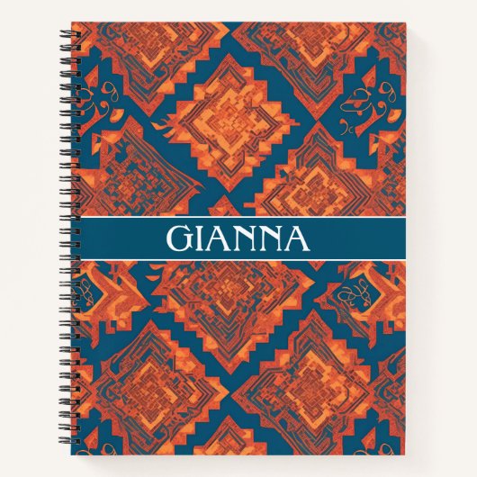 Ainu Mozaïek Kleurrijk Gepersonaliseerd Patroon Notitieboek (Voorkant)