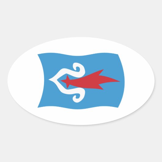 Ainu Volk Vlag Sticker (Voorkant)