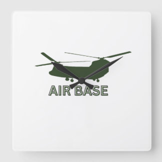 AIR BASE Graphic Clock Bold Militair geïnspireerd Vierkante Klok
