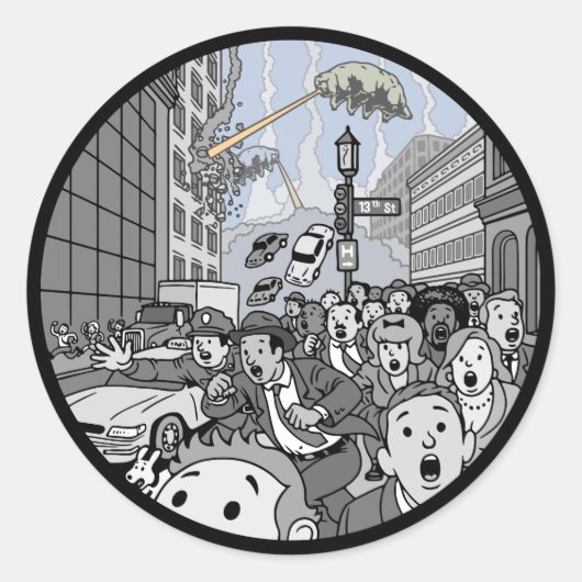 Air Beer Aanval! Ronde Sticker (Voorkant)