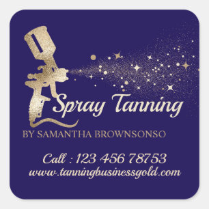 Air Brush Paint Spray Mobile Tanning Navy Vierkante Sticker