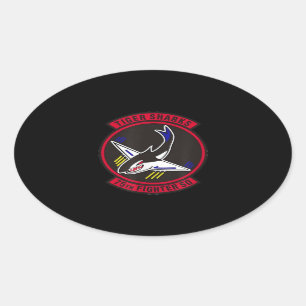 Air Ce 75th Fighter Squadron Insignia Tiger Sharks Ovale Sticker
