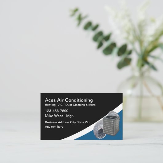 Air Conditioning And Heating Services Visitekaartje (Staand voorkant)