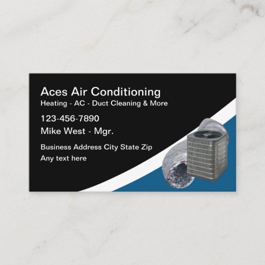 Air Conditioning And Heating Services Visitekaartje (Voorkant)