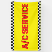 Air Conditioning Service Automotive Shop Yellow Spandoek (Verticaal)