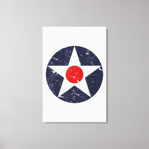 Air Corps WW1 WWII Military Vintage Aircraft Pilot Canvas Afdruk