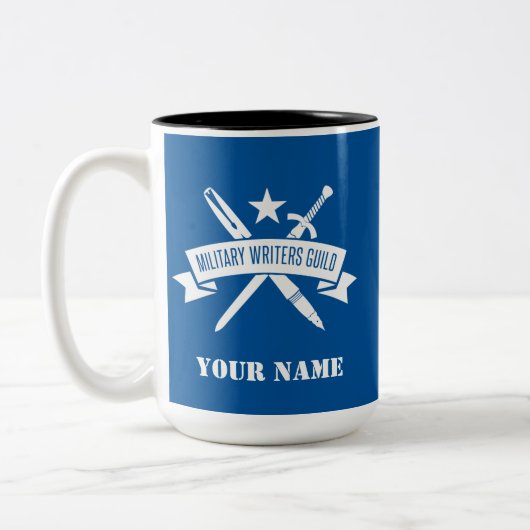Air Force Academy Blue 15 oz. aangepaste MWG-mok Tweekleurige Koffiemok (Links)