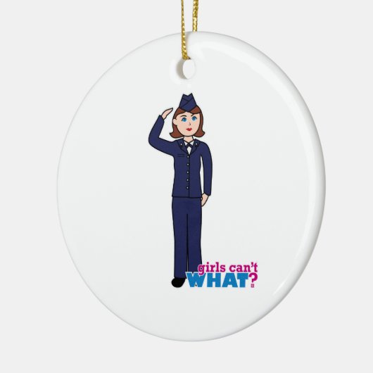 Air Force Girl Keramisch Ornament (Links)