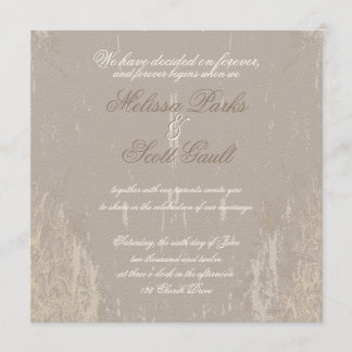 Air, Fraîche, Ivoire, Mariage Vintage Invitation