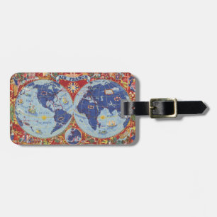 Air France Map of the World Bagagelabel