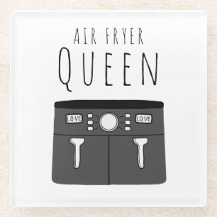 Air Fryer Queen Beverage Glazen Onderzetter