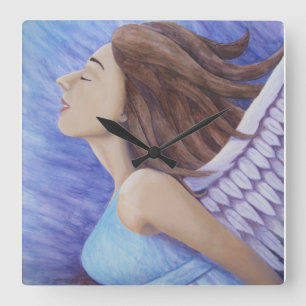 Air Goddess Flying Carré Horloge murale