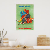 Air India - New York - Affiches de voyage imprimée (Cuisine)