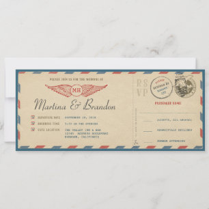 Air Mail Instapass Huwelijksuitnodiging Kaart