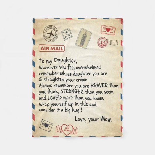 Air Mail naar mijn dochter Fleece Deken (Voorkant)