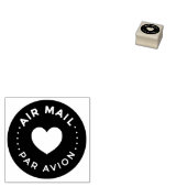AIR MAIL PAR AVION エアメールスタンプ ハート heart cute love ラ Rubberstempel (Gestempeld)
