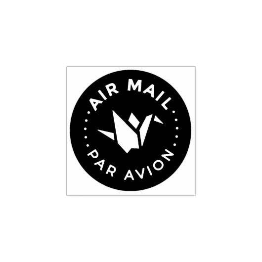 AIR MAIL PAR AVION エアメールスタンプ 折り鶴 鳥 origami bird ラバ Rubberstempel (Afrduk)