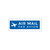 AIR MAIL PAR AVION 飛行機 エアメールスタンプ airplane セルフインキング Zelfinktende Stempel (Design)