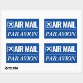 Air Mail / Par Avion gros stickers bleu marine (Feuille)