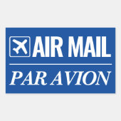 Air Mail / Par Avion gros stickers bleu marine (Devant)