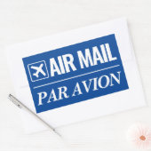 Air Mail / Par Avion gros stickers bleu marine (Enveloppe)