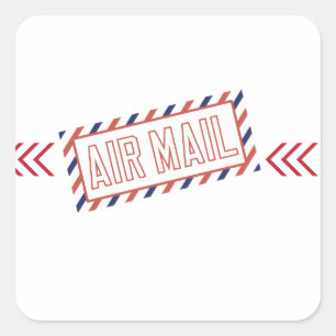 Air Mail Vierkante Sticker