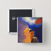 Air Orient ~ Europe - Orient Vierkante Button 5,1 Cm (Voorkant /achterkant)